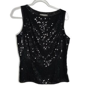 Liz Claiborne Black Sequin Tank Top